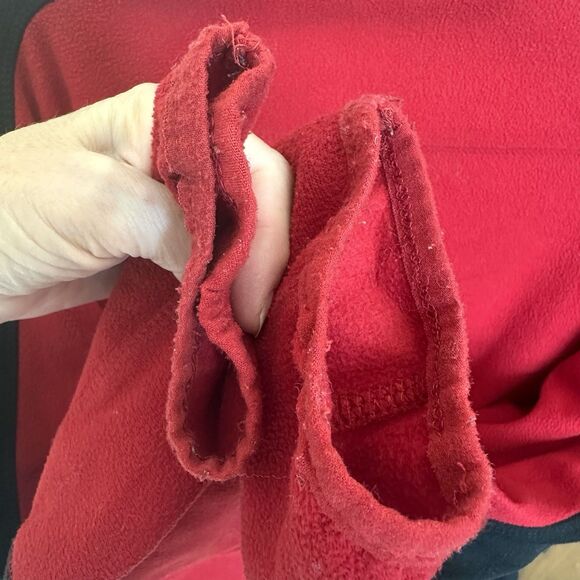 HEB Jacket Unisex Lg Boxy Red & Black Fleece Zipper Work - Picture 4 of 7